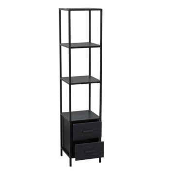 Wandkast Richard met lade metaal/mdf zwart