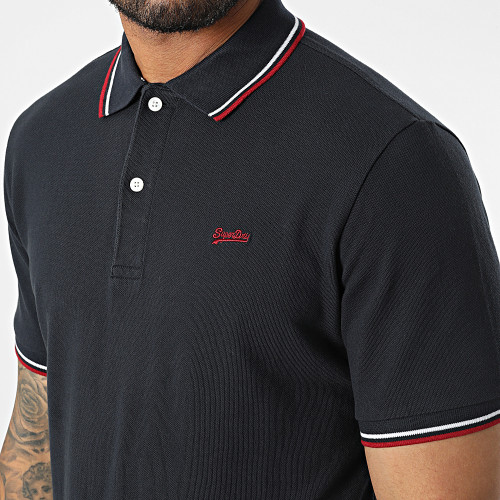 Polo Manches Courtes Vintage Tipped M1110344A Bleu Marine