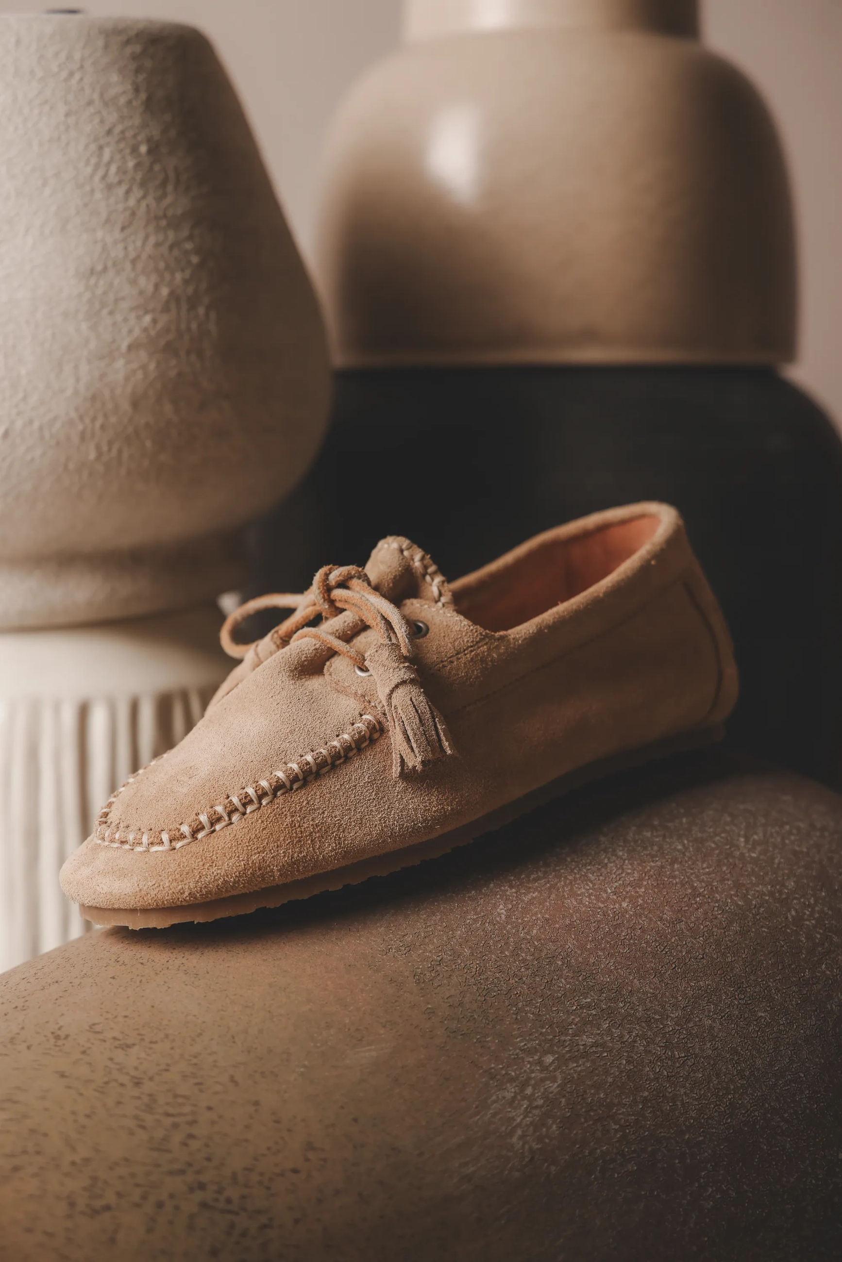 CISKA MOCCA Moccasin suede Beige