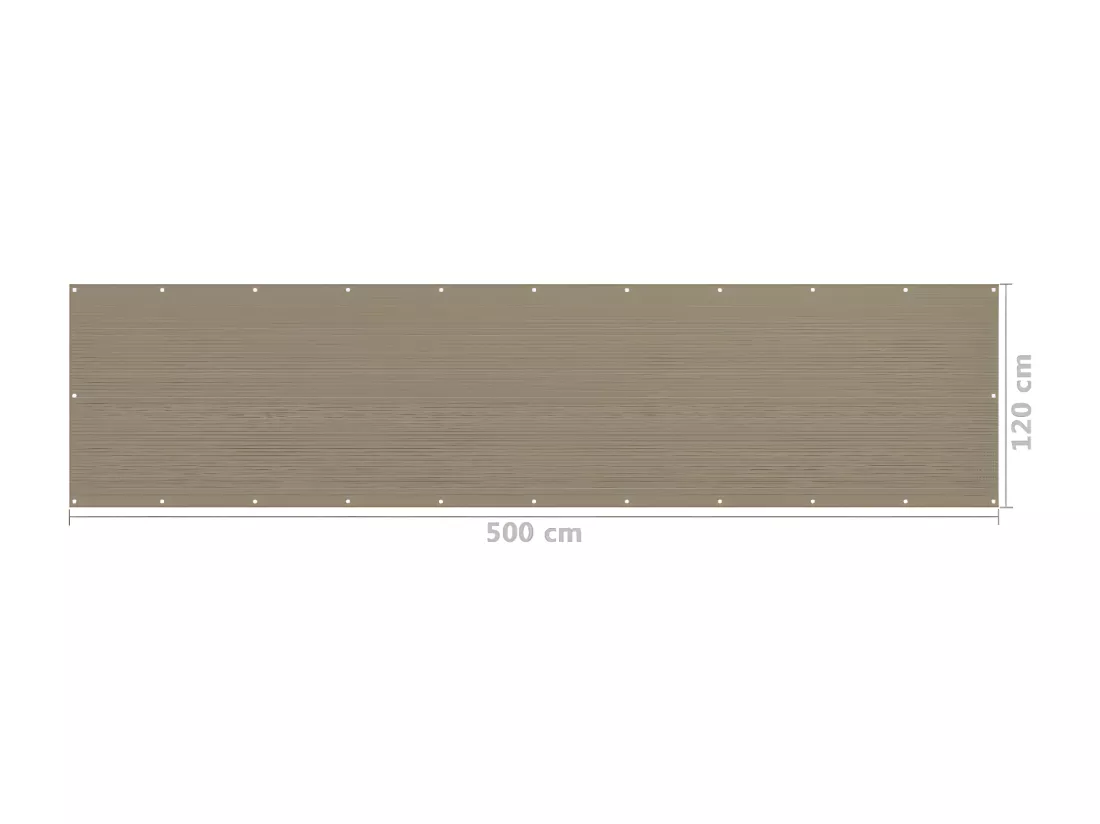 Écran de balcon Taupe 120x500 cm PEHD