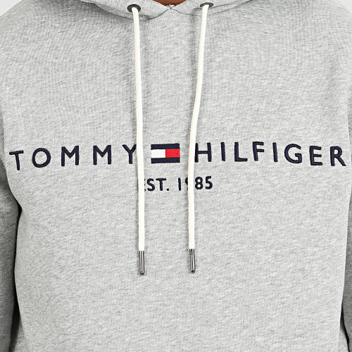 Sweat Capuche Core Tommy Logo 0752 Gris Chiné
