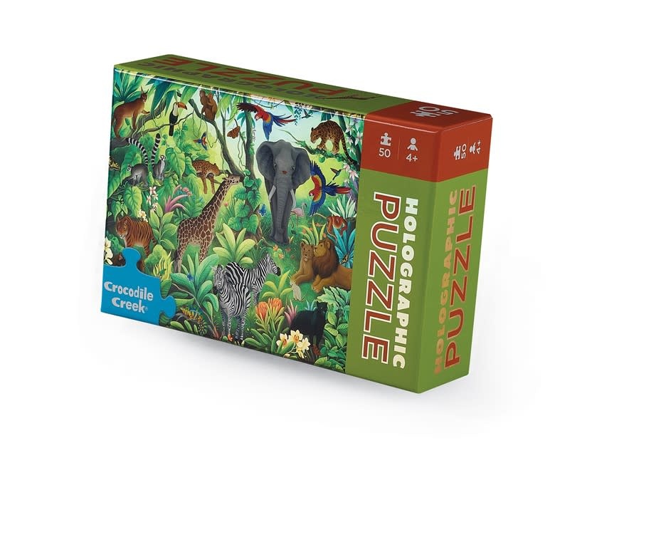 Crocodile Creek Crocodile Creek Holografische puzzel - 50 stukjes-jungle paradijs 4+