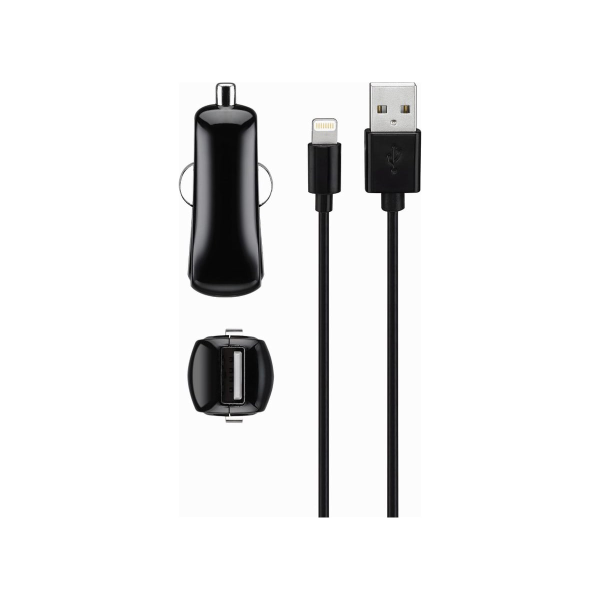 Goji USB-A billader med Lightning-kabel 1m (sort)