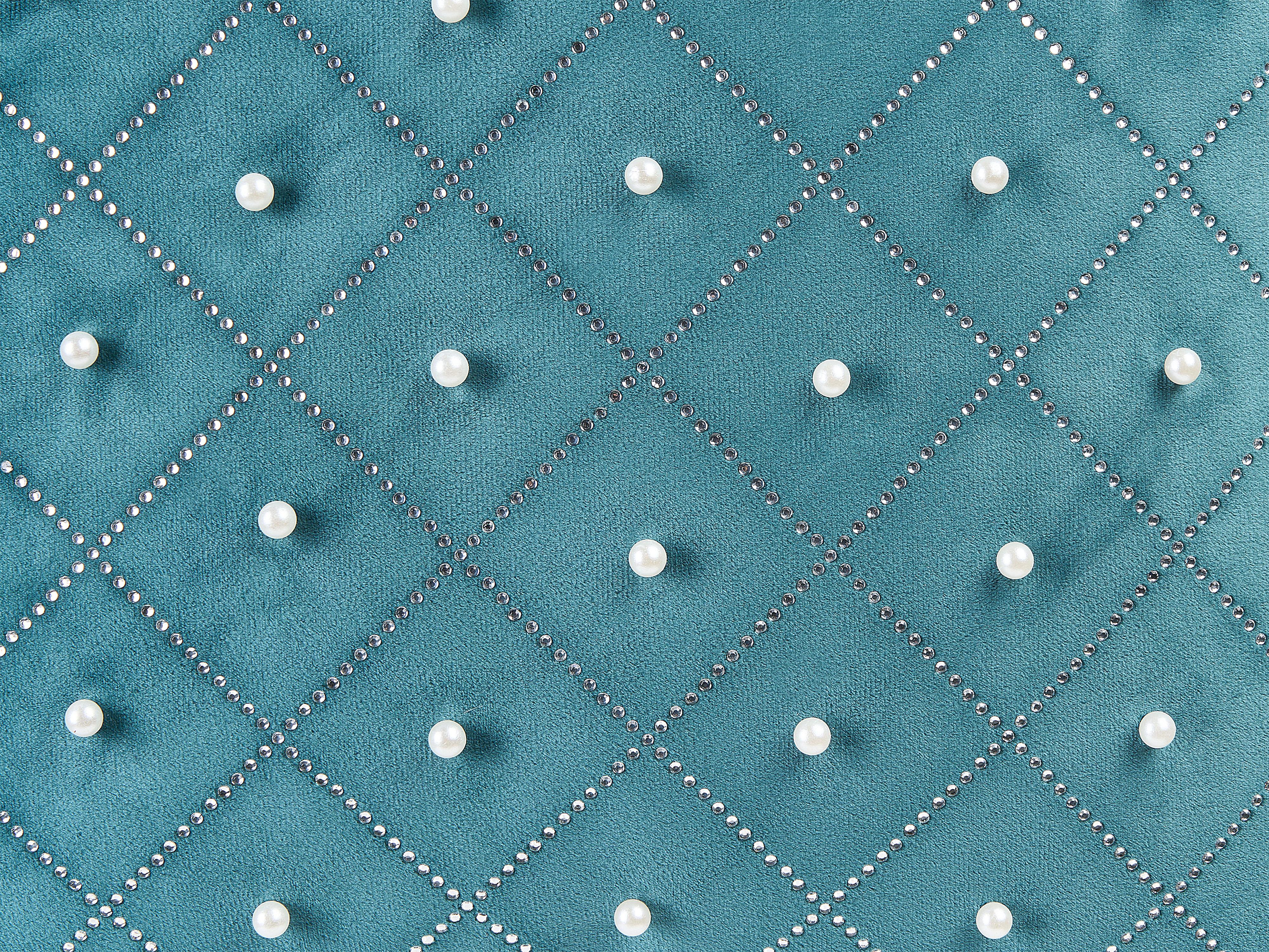 Set van 2 sierkussens YARROW Fluweel 45 x 45 cm Groenblauw geometrisch patroon
