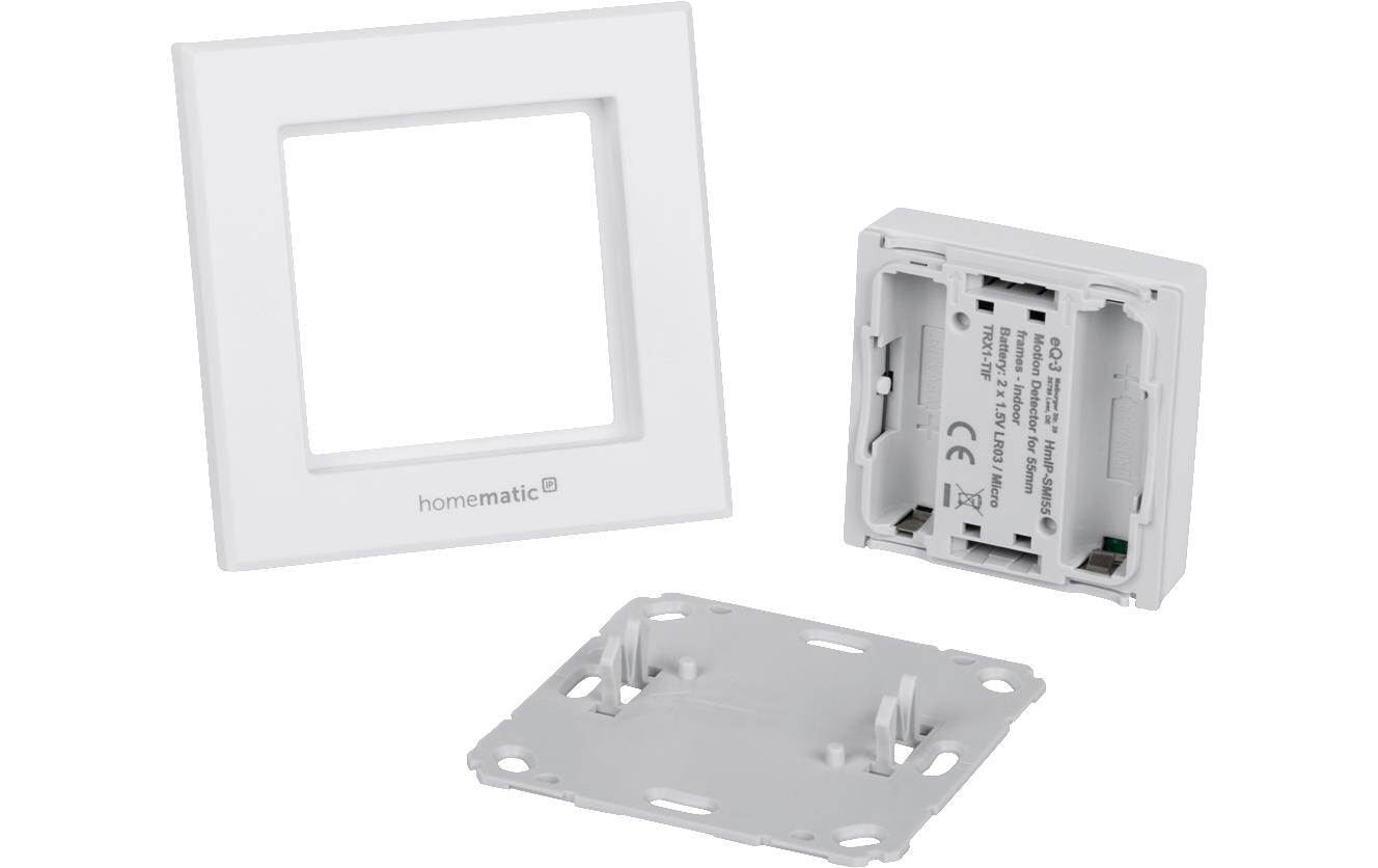 Smart Home Funk-Bewegungsmelder im WM55 RahmenSchalter und Bewegungsmelder zur Steuerung anderer Homematic IP Geräte – HmIP-SMI55-2