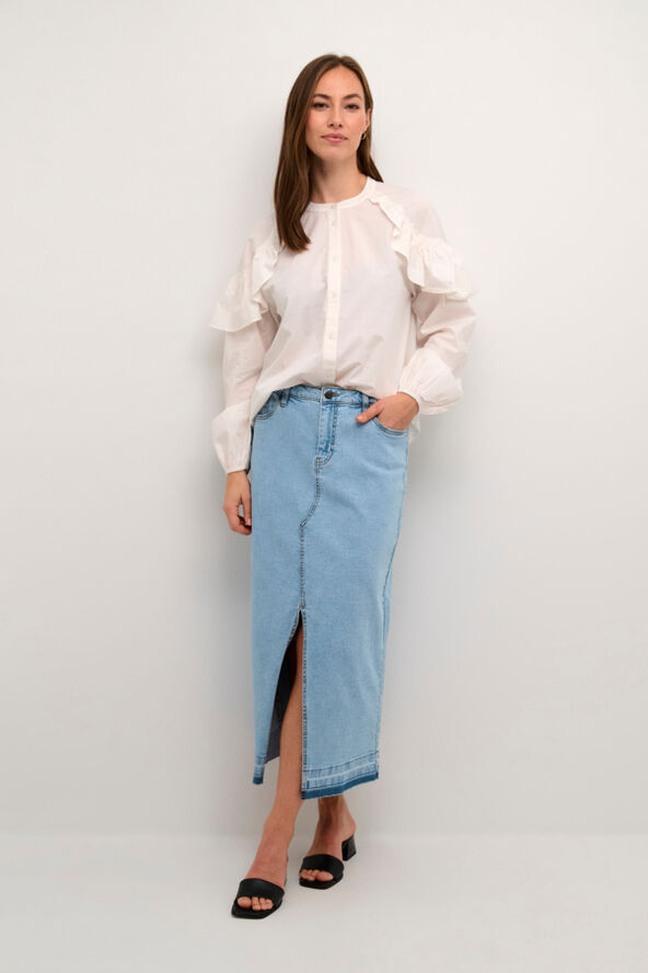 Culture CUami Long Skirt Light blue wash