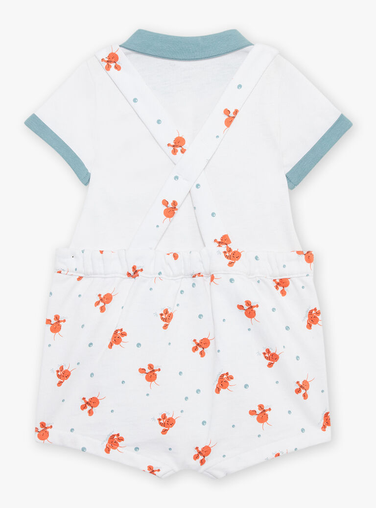 Body et barboteuse blancs à imprimé et motif homard