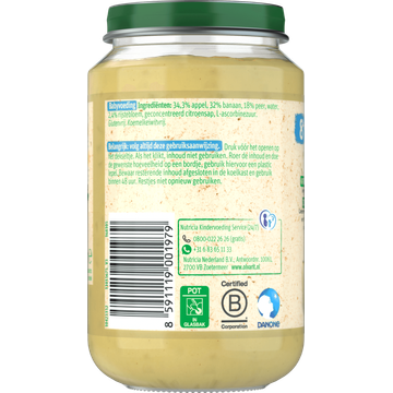Olvarit 8+ Maanden Appel Banaan Peer 200g