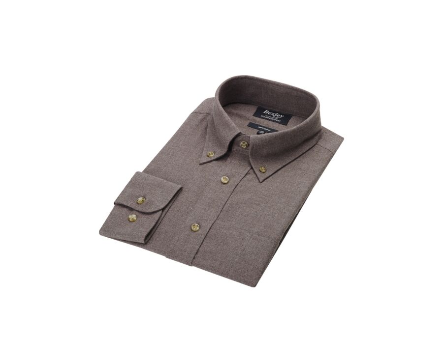 Chemise flanelle taupe - ANDER