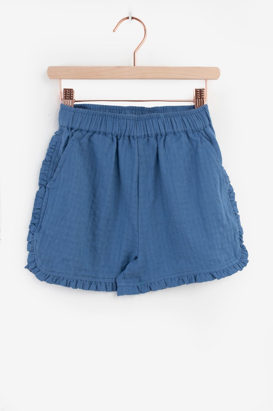 Blauwe pull on shorts