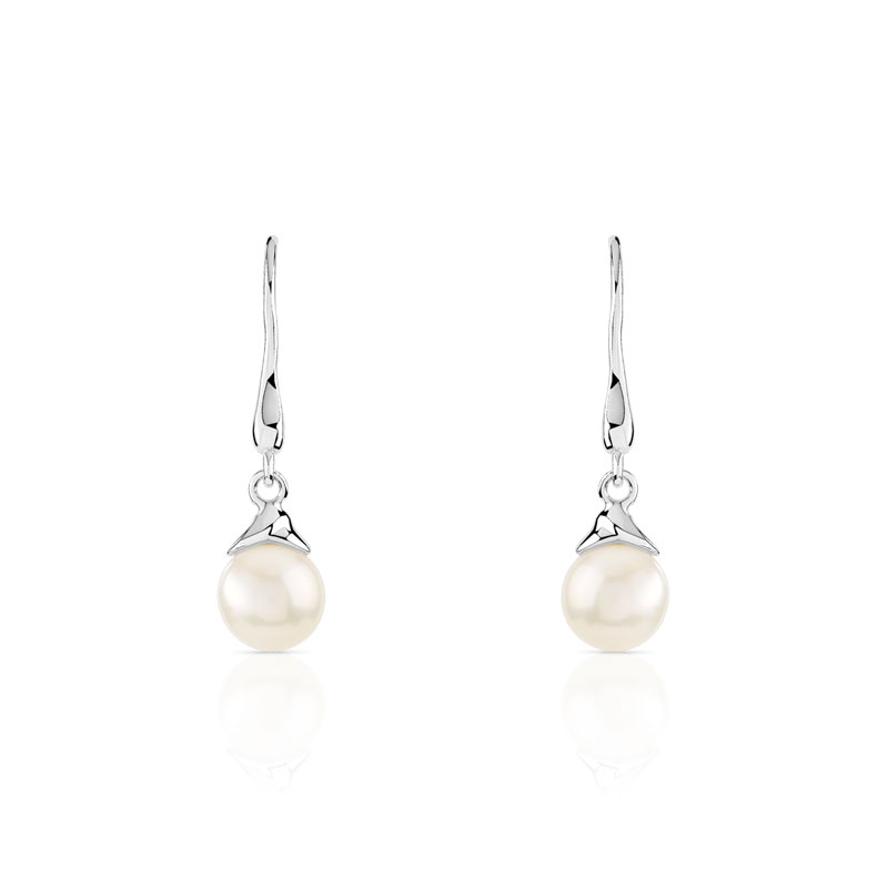 Boucles d'oreilles argent 925 pendants perles de culture de Chine