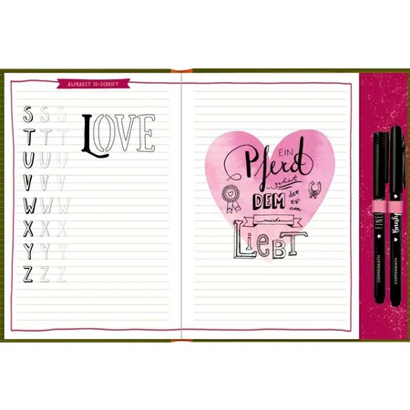 Coppenrath Verlag Notizbuch m.Extras: My Handlettering Journal - Pferdefreunde