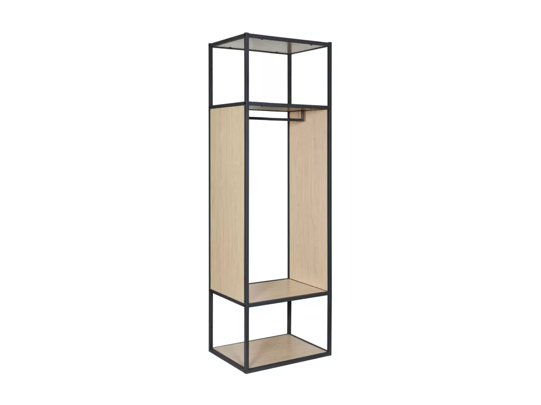 Portant vêtements bois et métal noir L60 x H184,5 cm OSLO