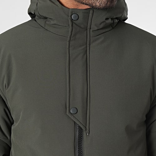Doudoune Longue Capuche Vert Kaki