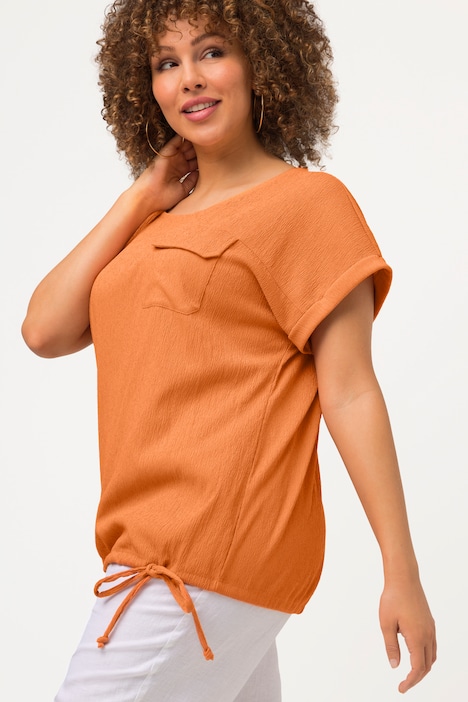T-Shirt, Saumband, Oversized, Rundhals, Halbarm
