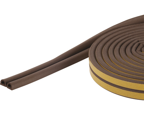 fix-o-moll D-profielafdichting, zelfklevend, bruin, 6 m, 6 x 9 mm