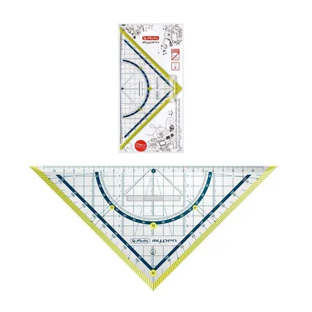 Herlitz Geometriedreieck my.pen mit Griff, 25 cm, grün