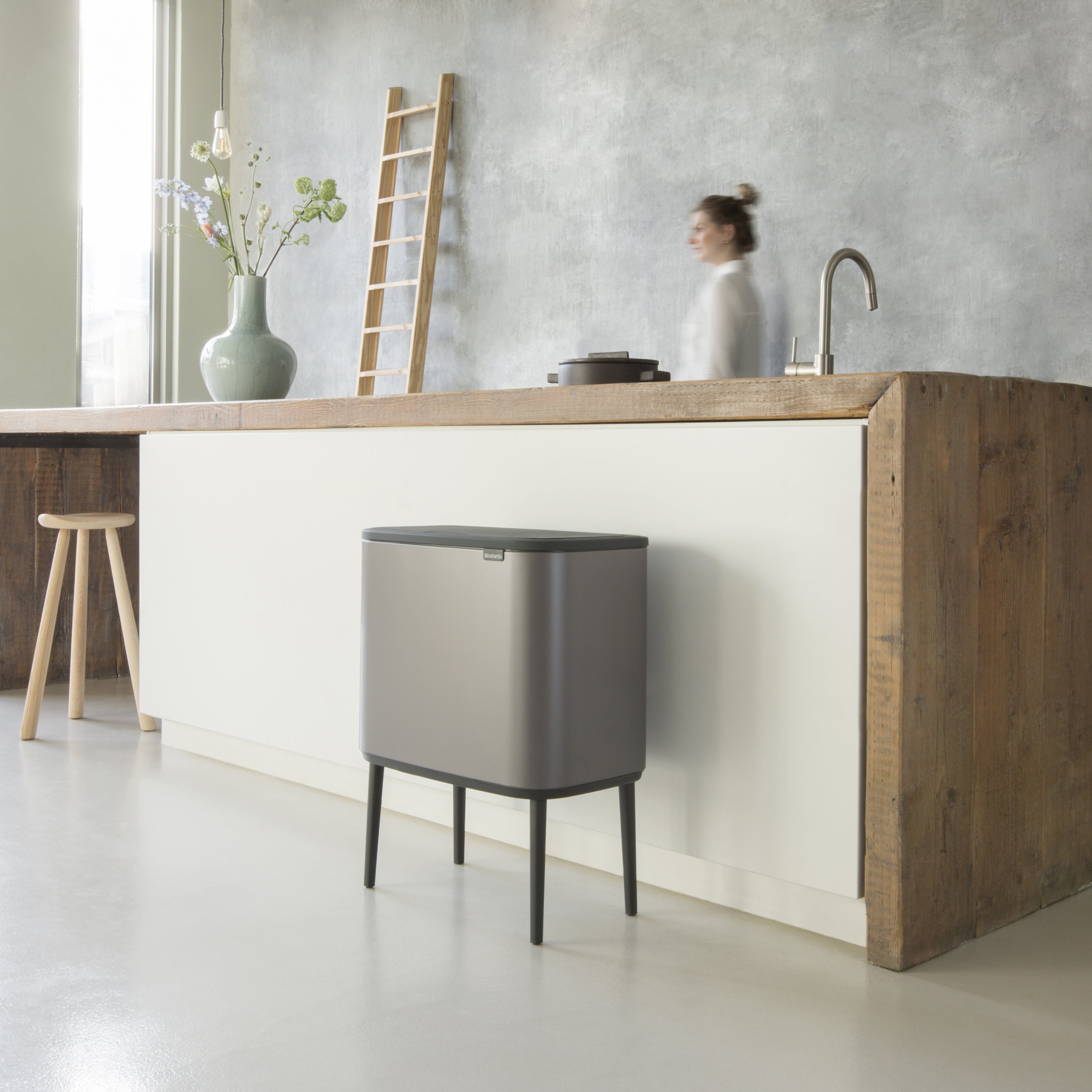 Brabantia Bo Touch Bin Afvalemmer 3 x 11 L - Platinum