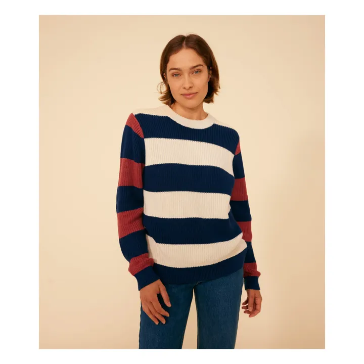 Petit Bateau Pull Madone Rayé - Collection Femme | Ecru
