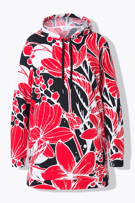 Hoodie, Blütenmuster, Kapuze, Langarm