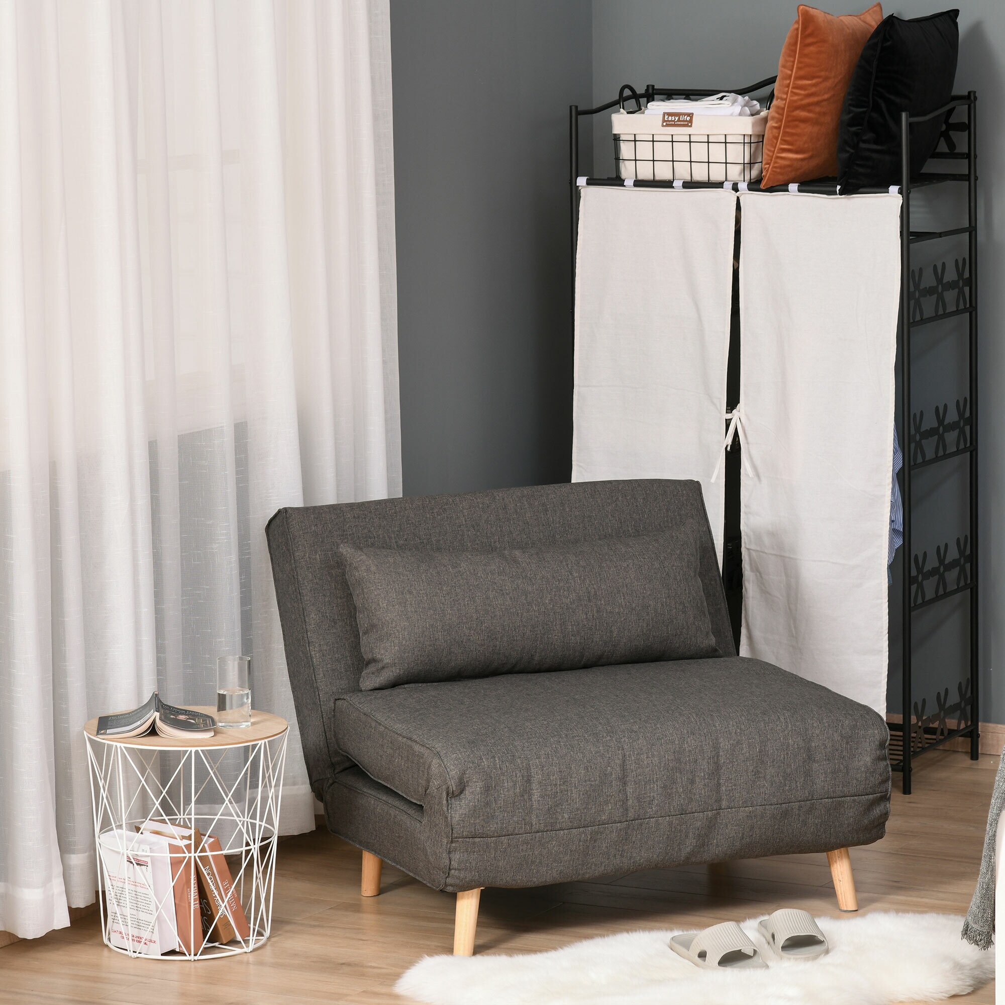 HOMCOM Schlafsofa Sofabett 95 x 95 x 80 (BxTxH)