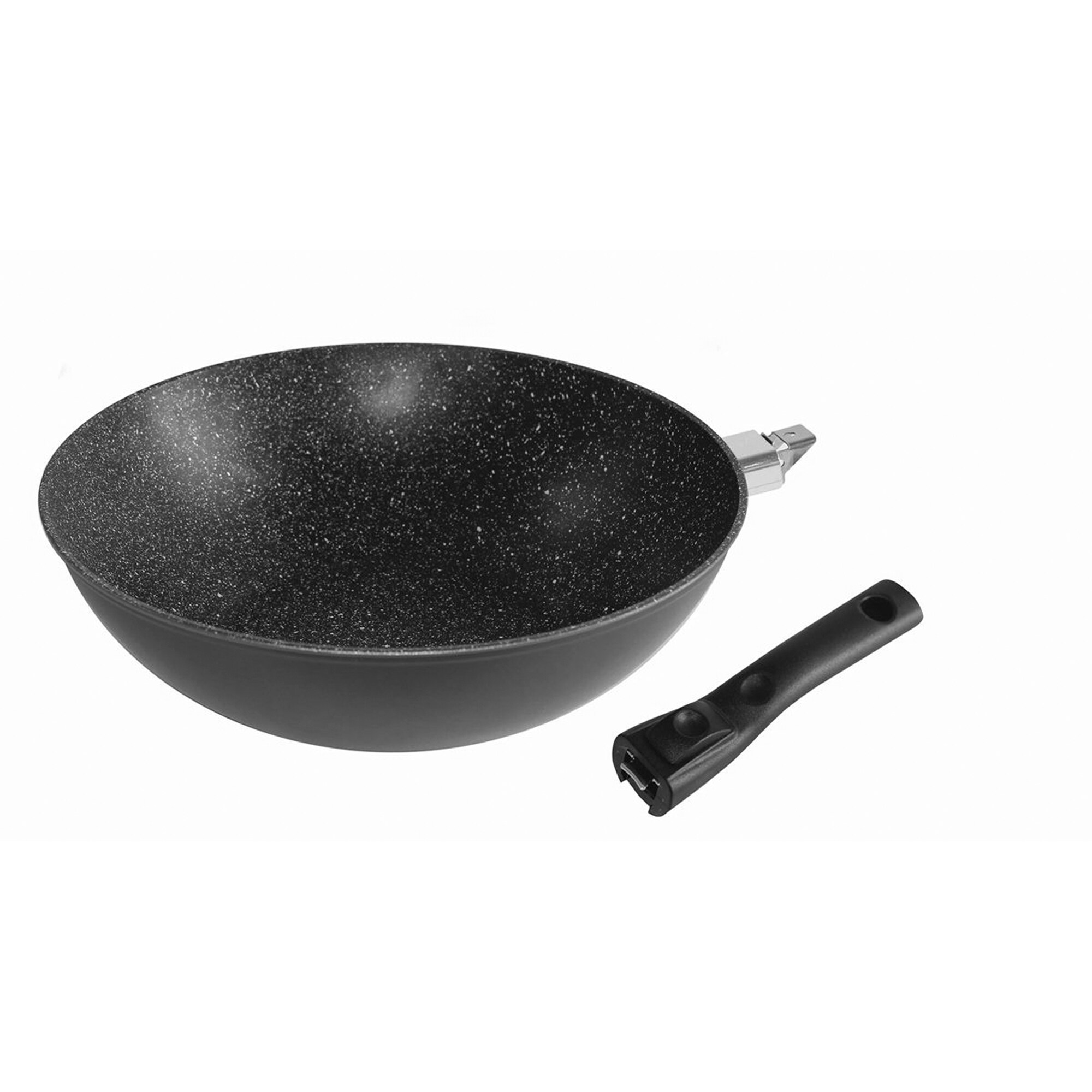 STONELINE® Made in Germany Wok, 30 cm, mit abnehmbarem Griff und Deckel