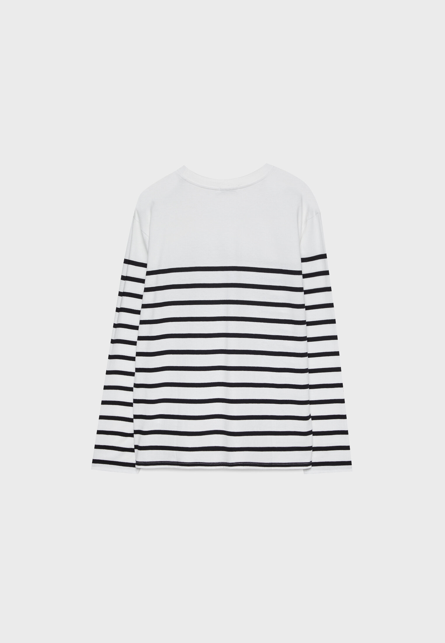 Camiseta de algodão listrada de manga comprida