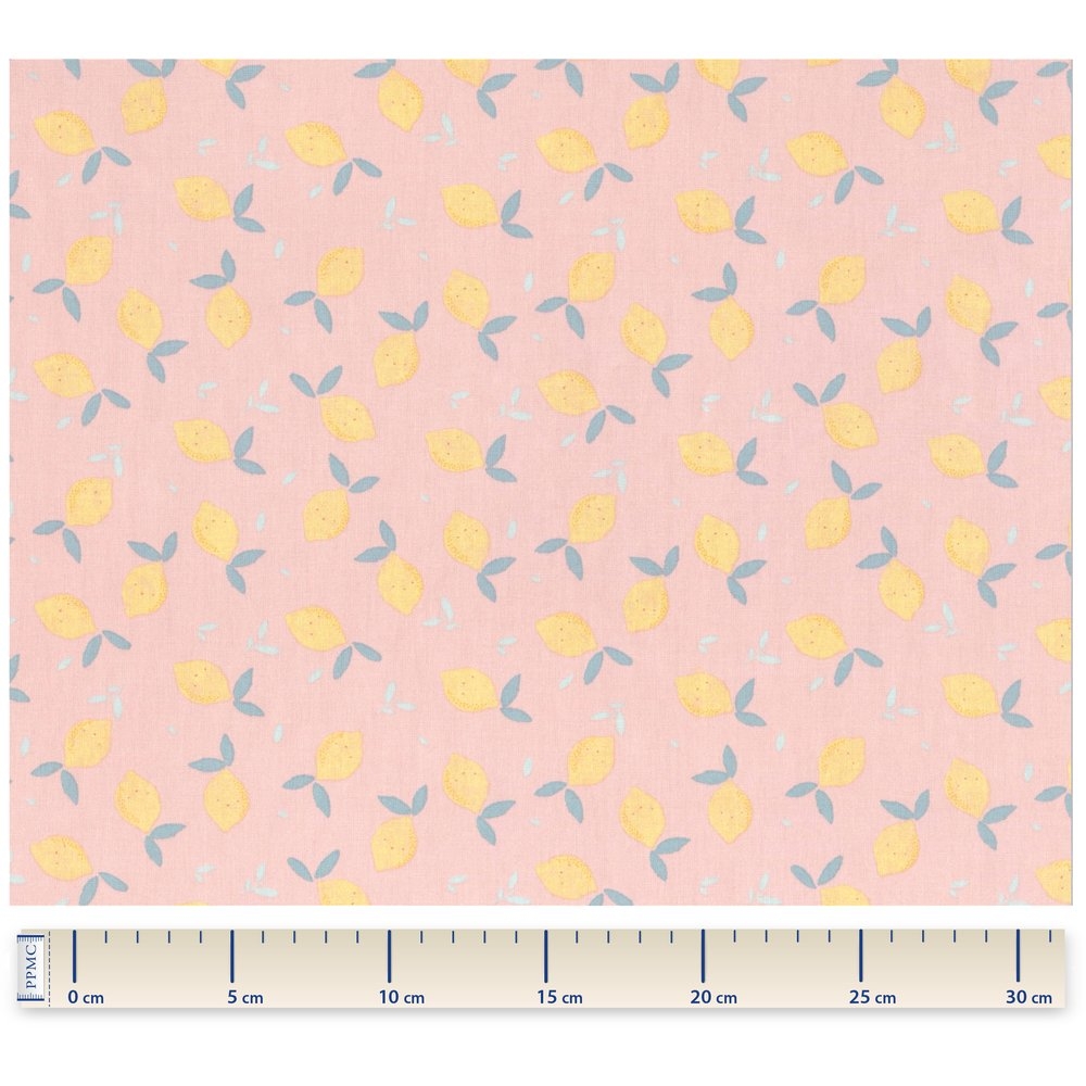 Coupon Tissu 50 Cm Citron Jaune Rose Ex1057