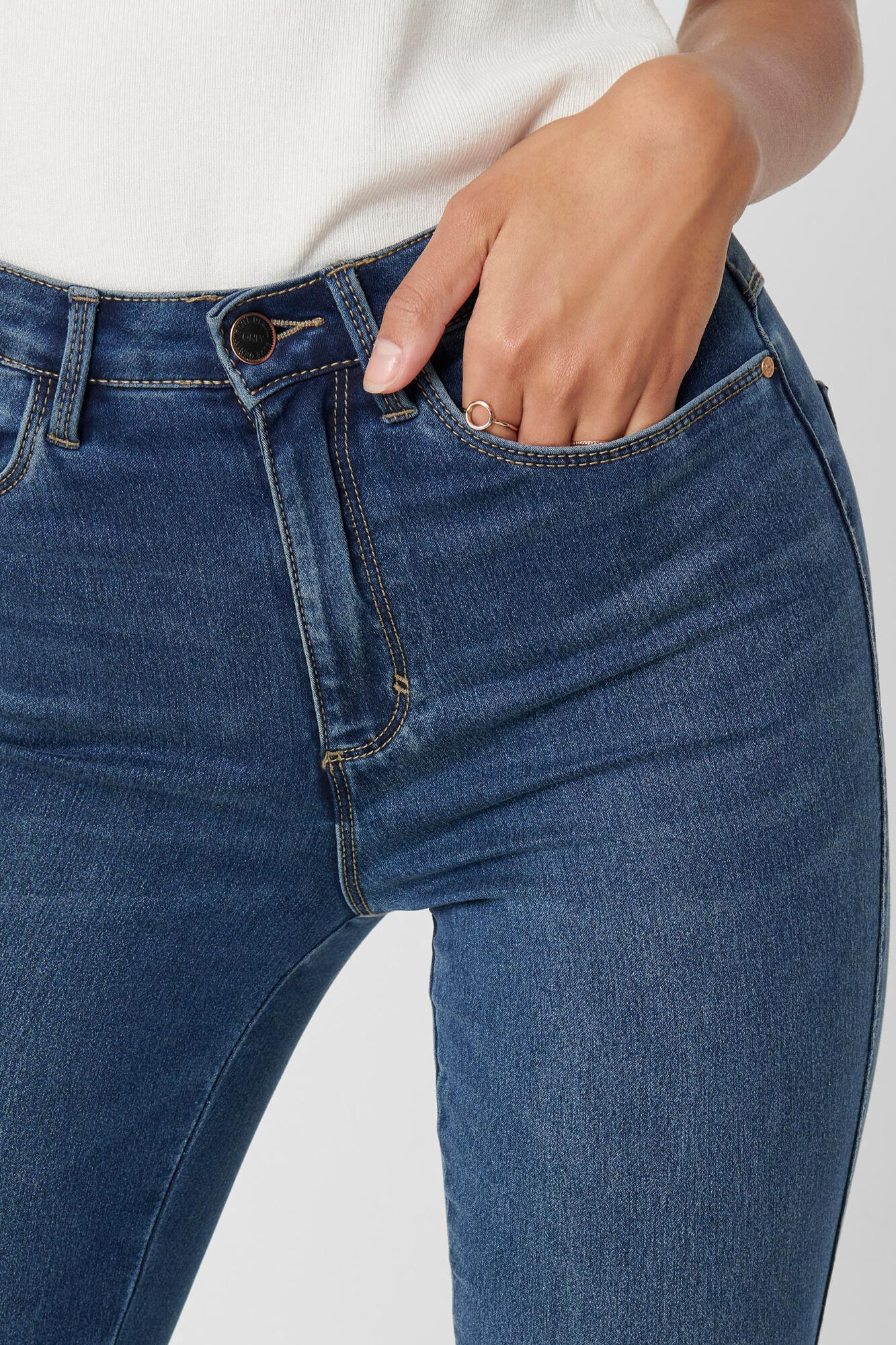 Calça jeans skinny de cintura alta