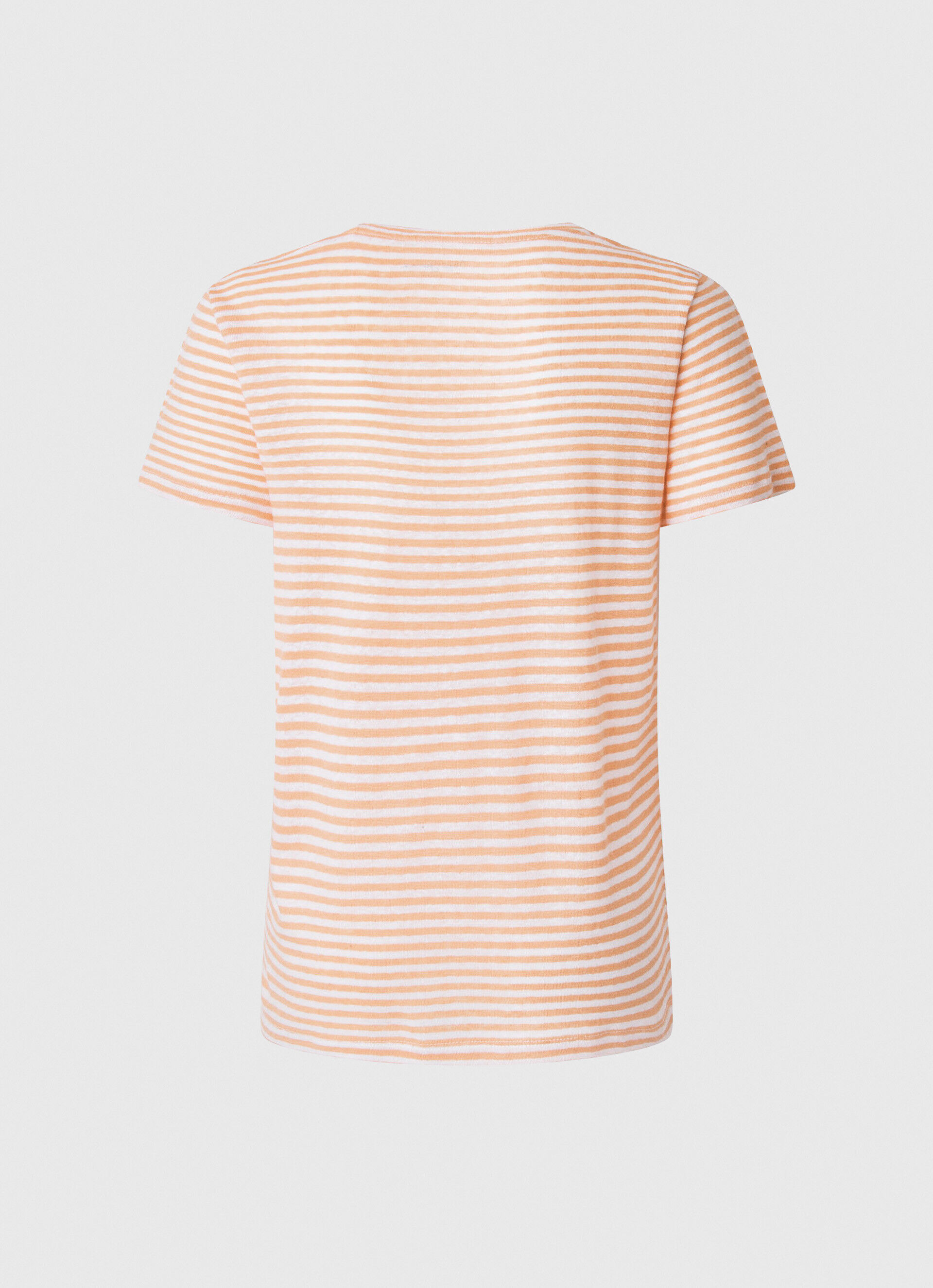 Camiseta com estampa de linho listrado - pêssego e laranja