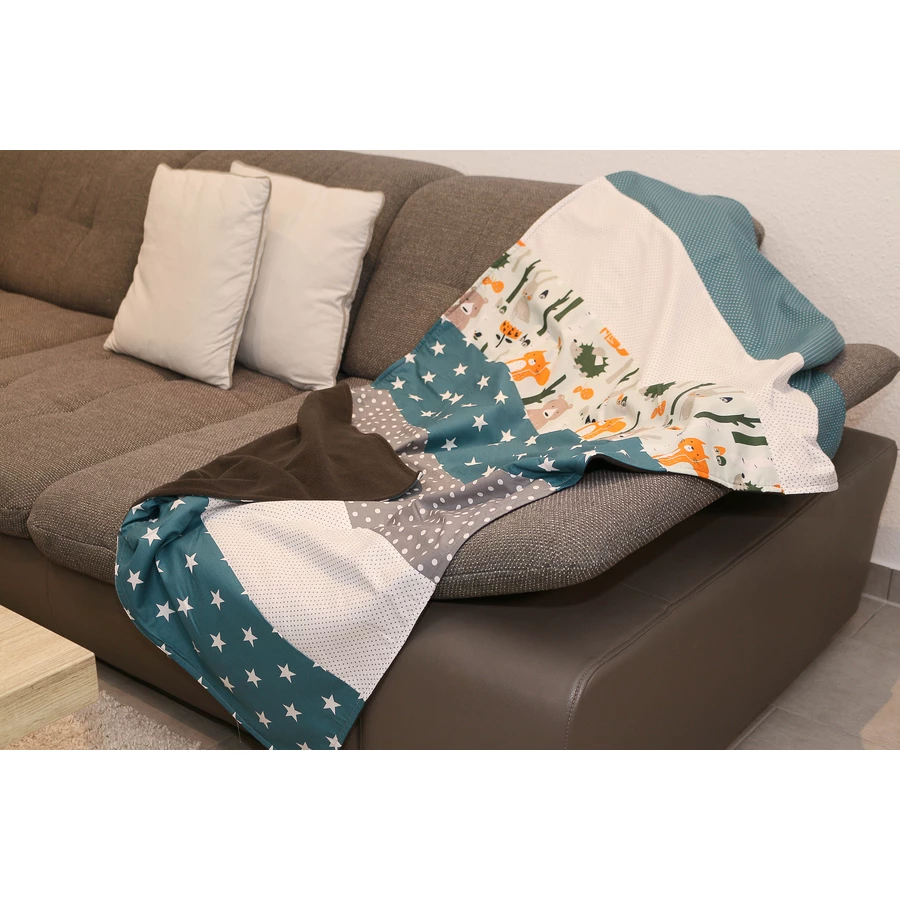 Ullenboom Babydecke & Kuscheldecke 70X100 cm Waldtiere Petrol