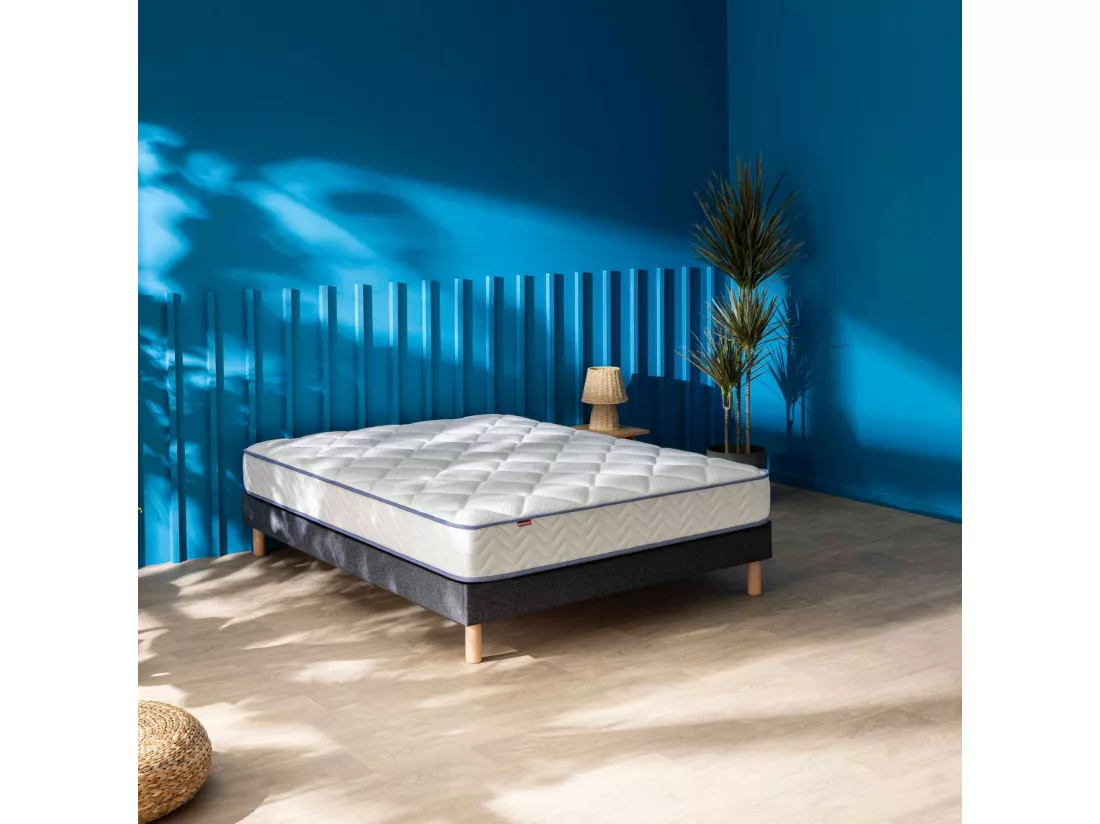 Matelas ressorts ensachés + mousse mémoire Merinos SWEETY 90x190