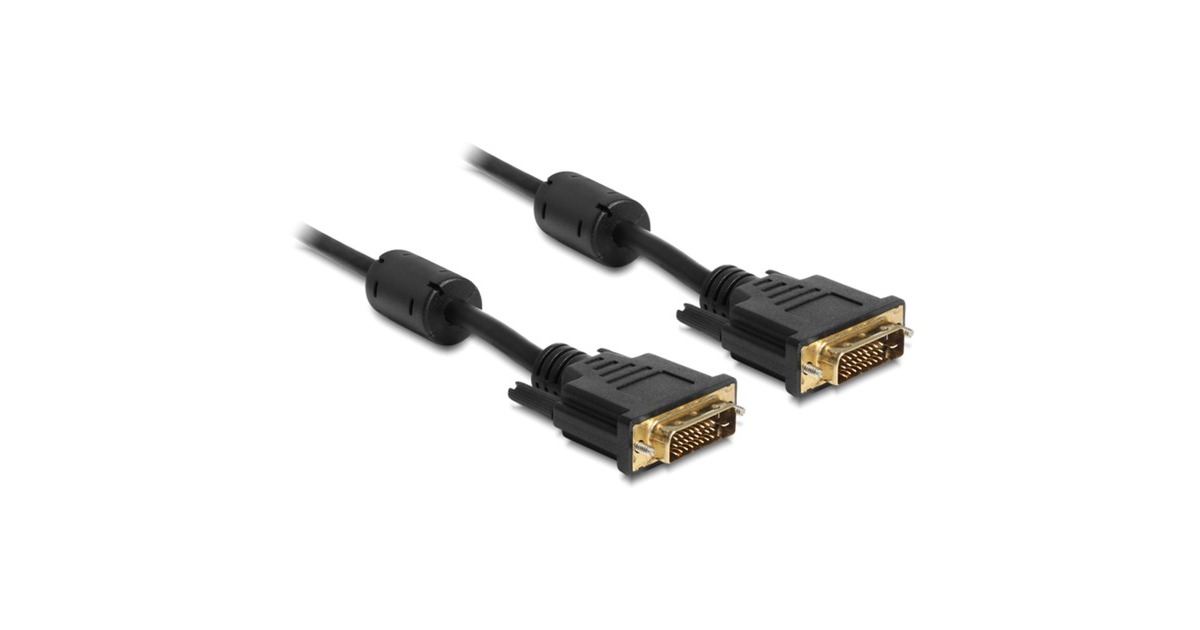 DeLOCKDVI 24+1 male > DVI 24+1 male kabel  (Zwart, 1 meter)
