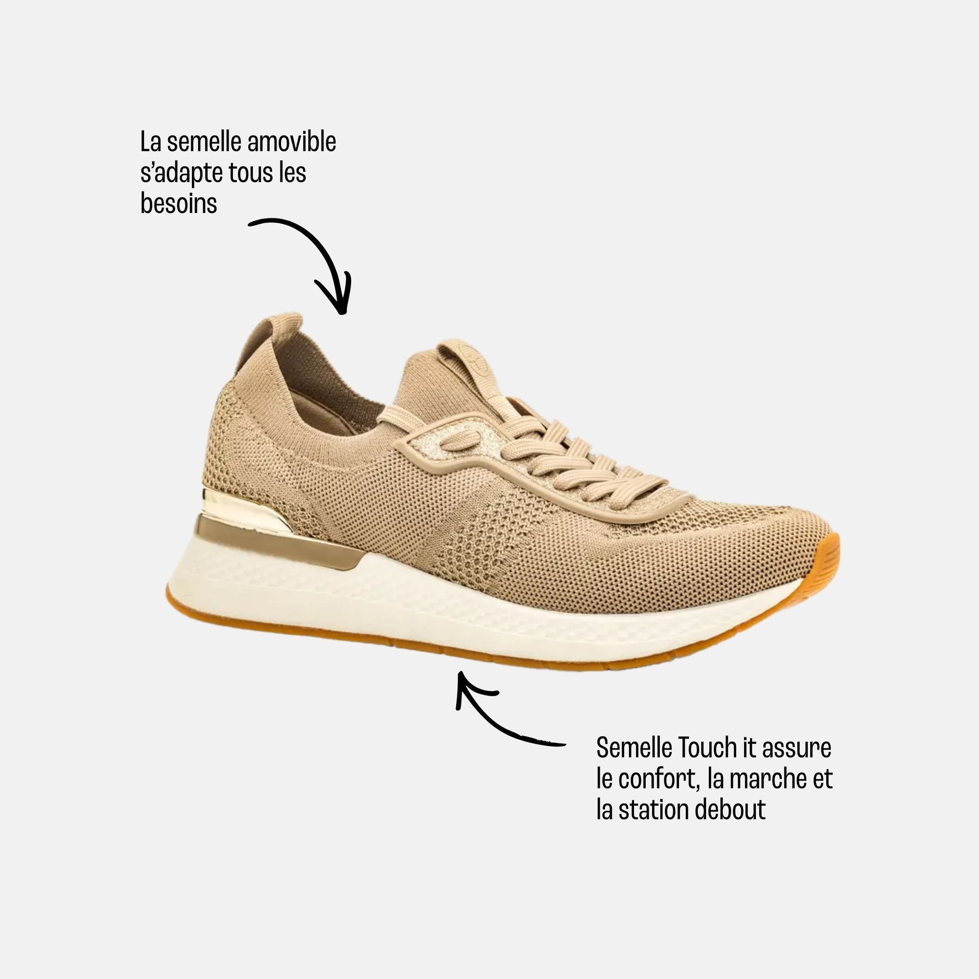 Baskets basses Femme taupe