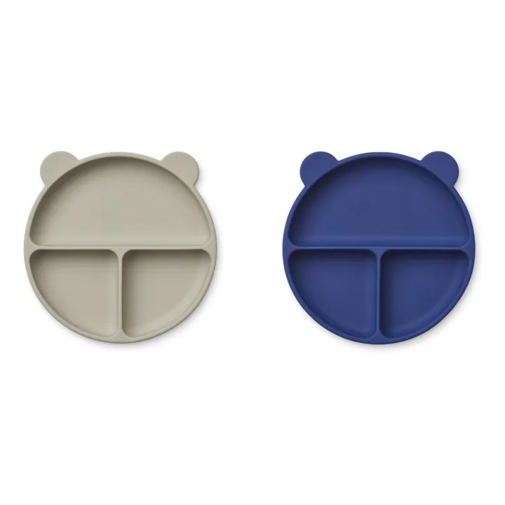 Liewood Assiettes Merrick en silicone - Set de 2 | Bleu