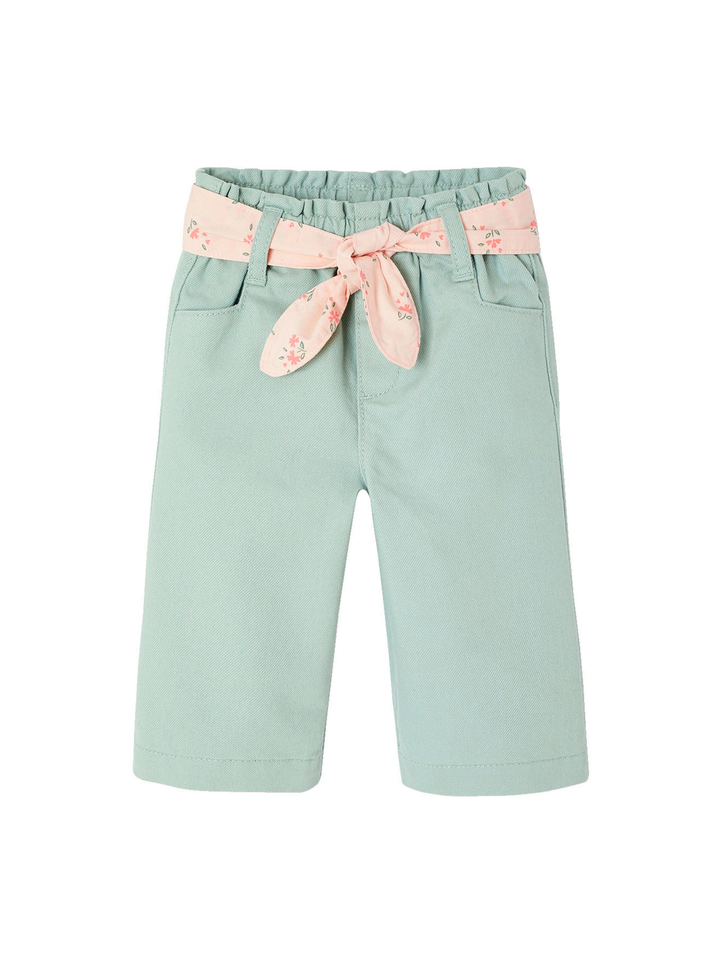 Vertbaudet Weite Baby Hose mit Bindegürtel graublau