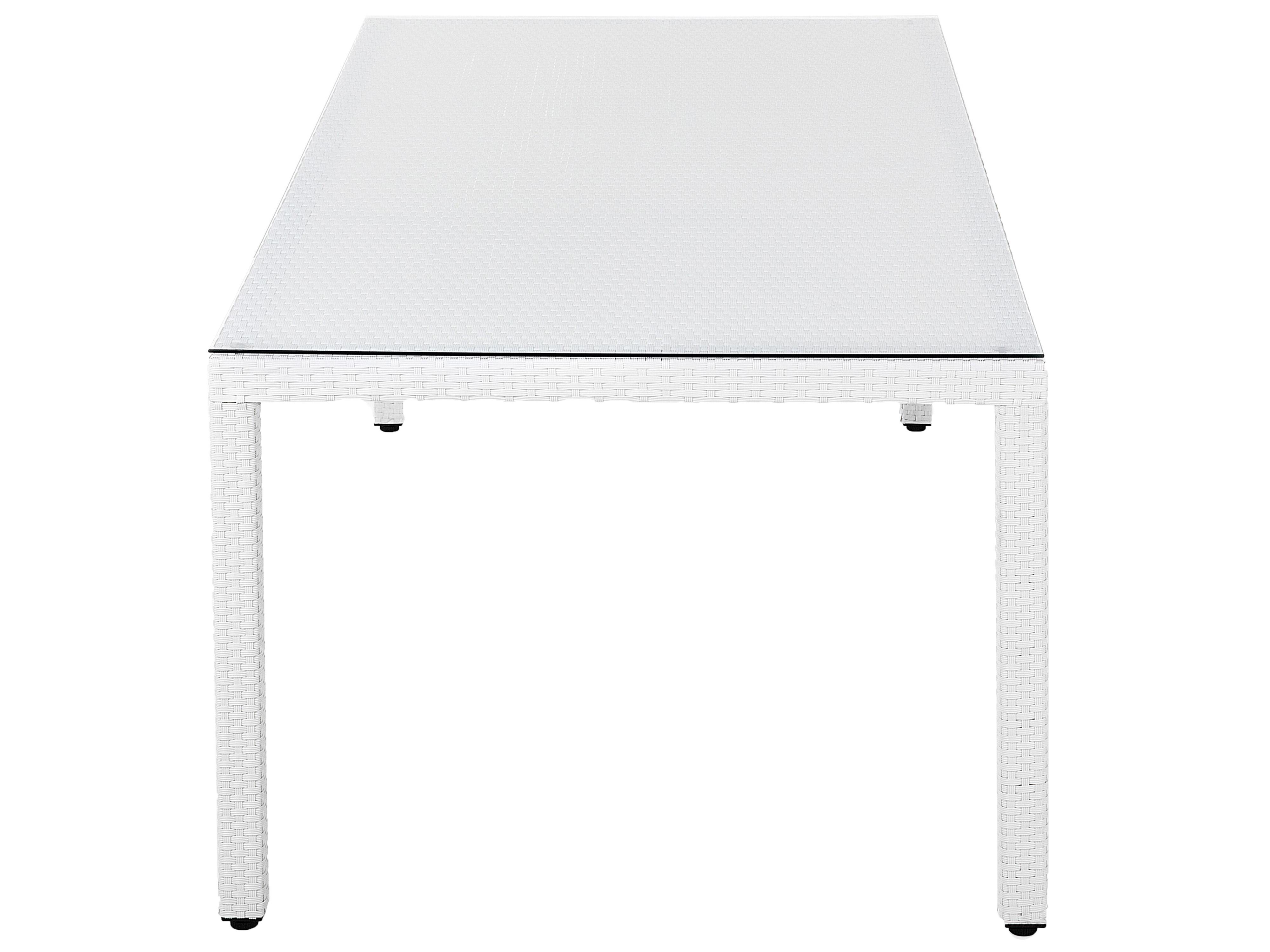 Tuin eettafel ITALY 220 cm 100 cm Glas Wit