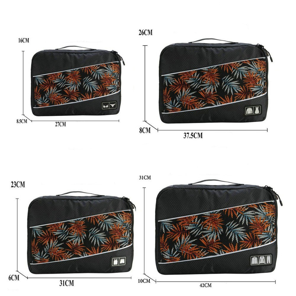 4in1 Spritzwasserfester Koffer Organizer Reise Gepäck Kompressions Kleidertaschen Set - Grau