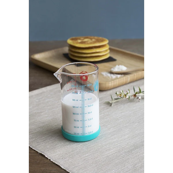Verre doseur en verre avec silicone 200 ml Pebbly