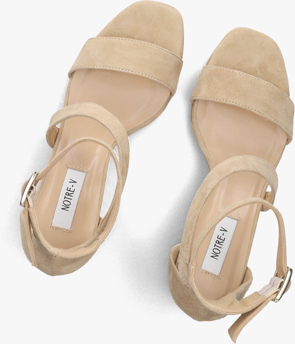 beige notre-v sandalen met hak 16036