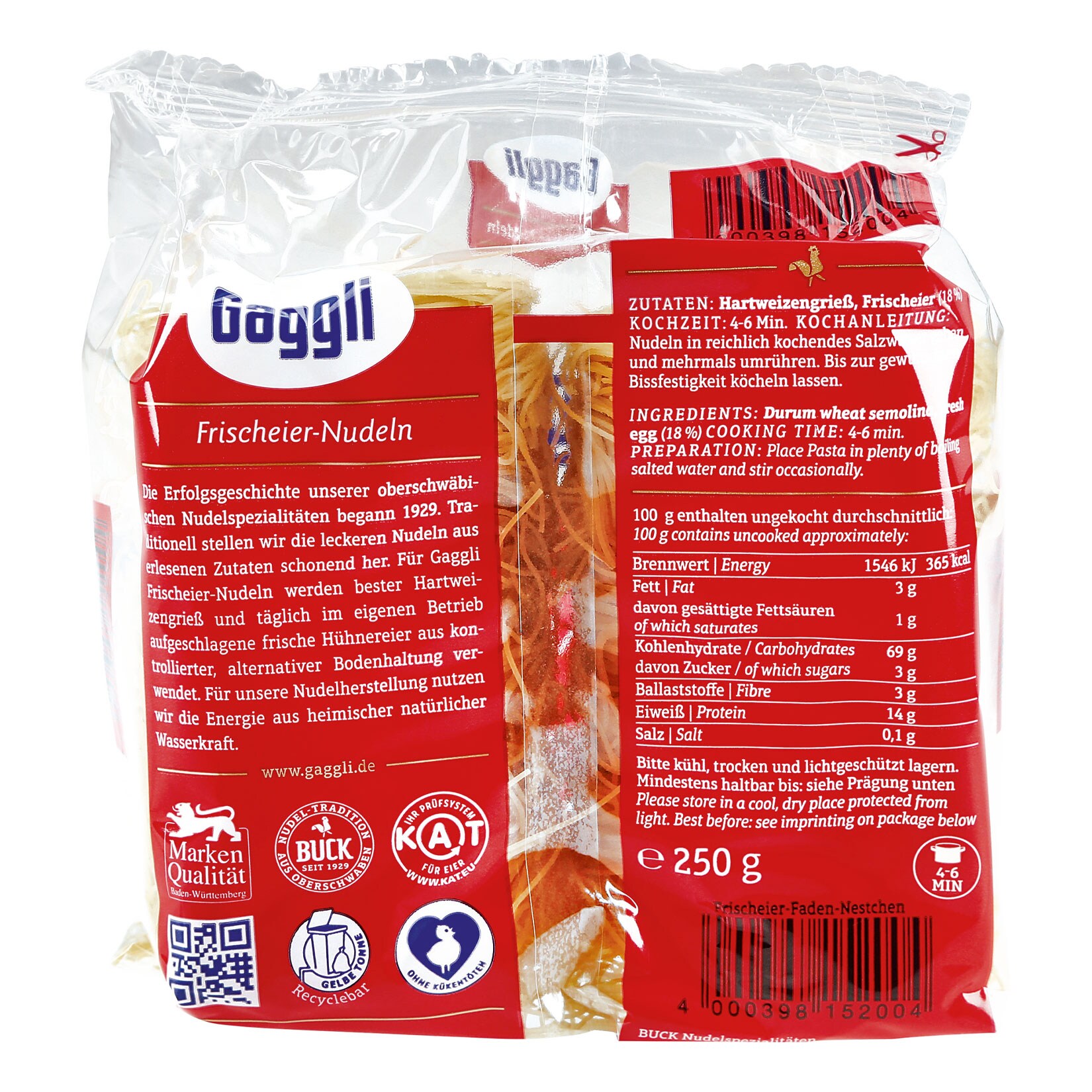 Gaggli Fadennester 250 g, 24er Pack