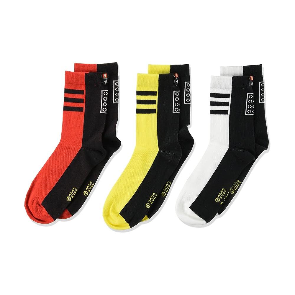 Adidas 3X Paire de Chaussettes Noires/Jaunes/Rouges Garçon Adidas Axlego