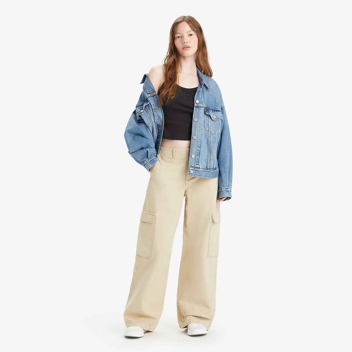 Calças largas, cintura alta, da Levi's