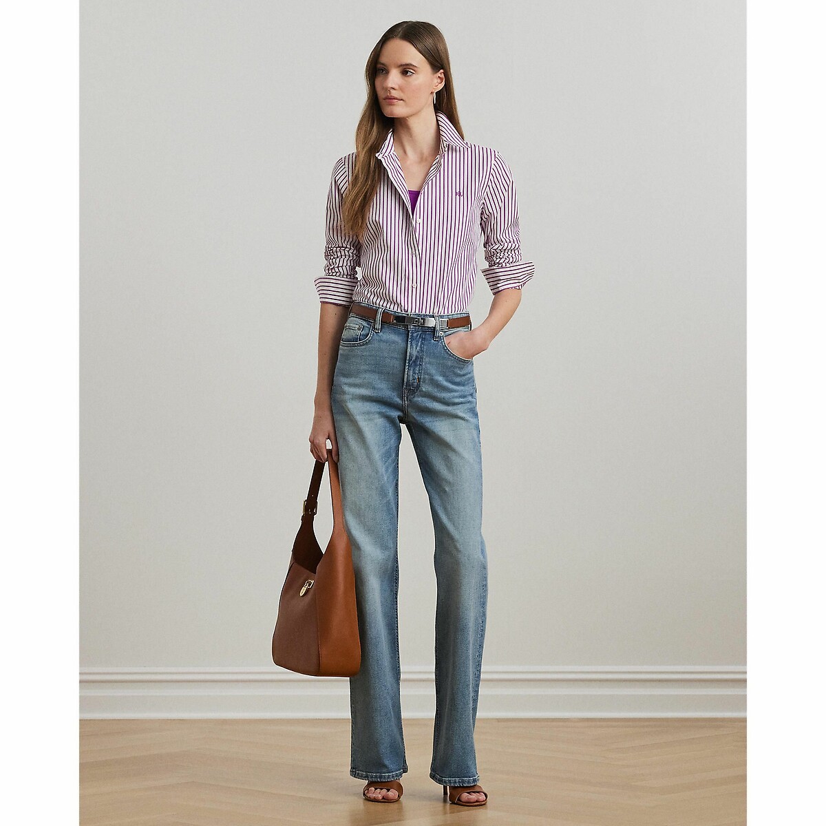 Blusa listrada de mangas compridas LAUREN RALPH LAUREN
