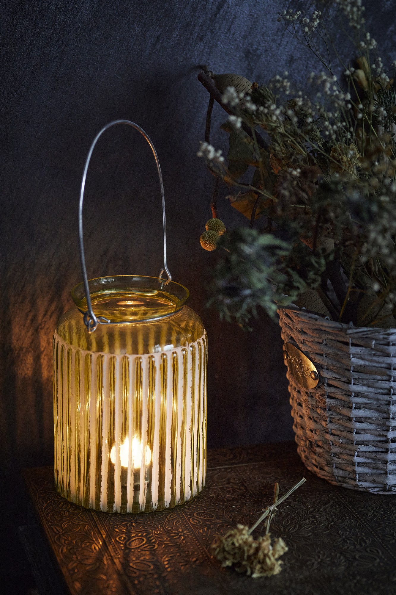Glas-Windlicht, grün, Ø 15 cm, H 22 cm von fischer's lagerhaus