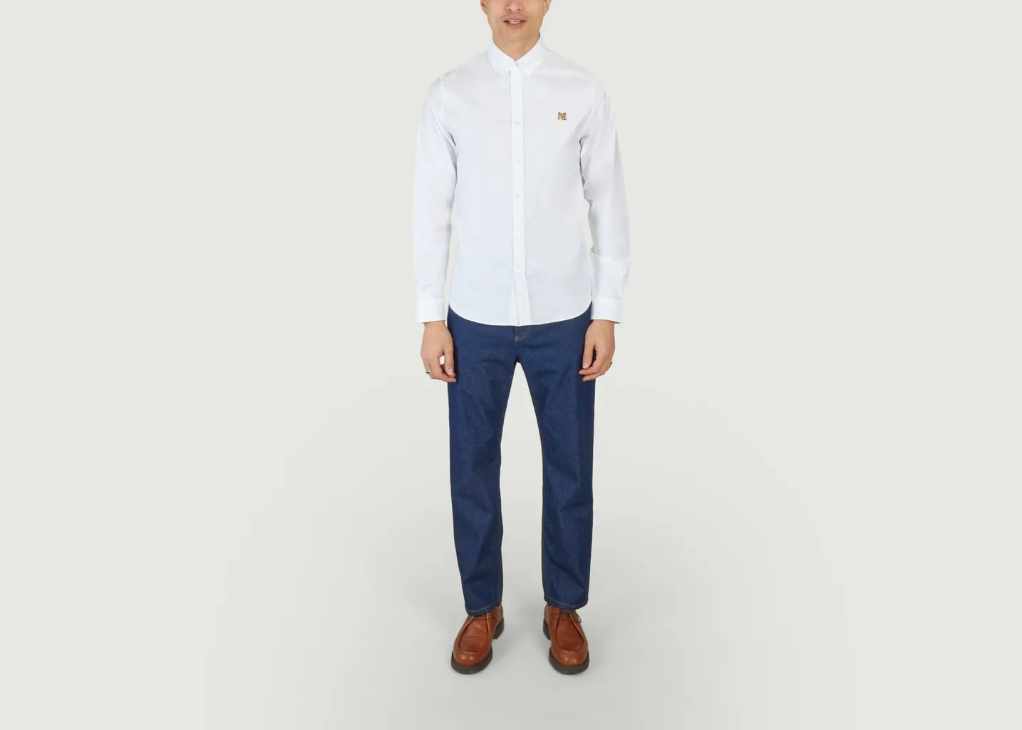 Chemise Classique Brodée Fox Head Maison Kitsuné