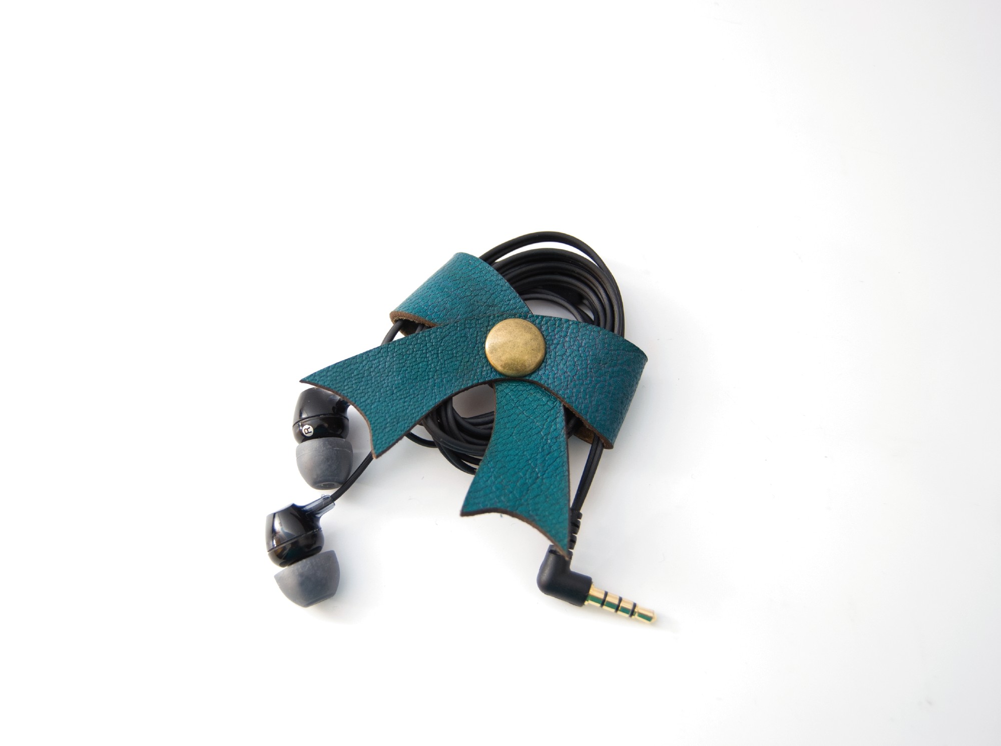 Leder-Kabelschleife, blau, T 5 cm, B 5 cm günstig bestellen