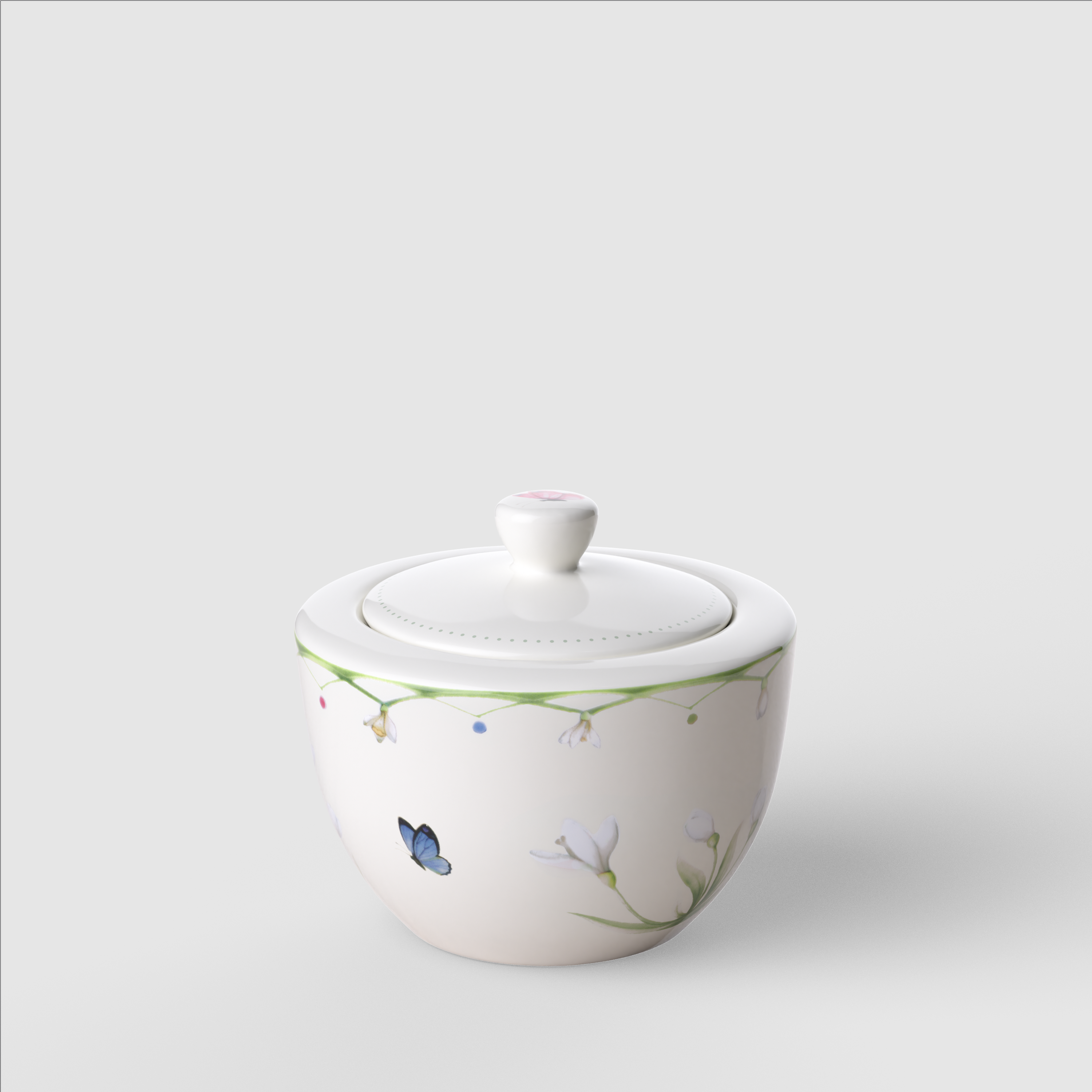 Colourful Spring Sugar bowl Green, 8.2 oz, Premium Porcelain