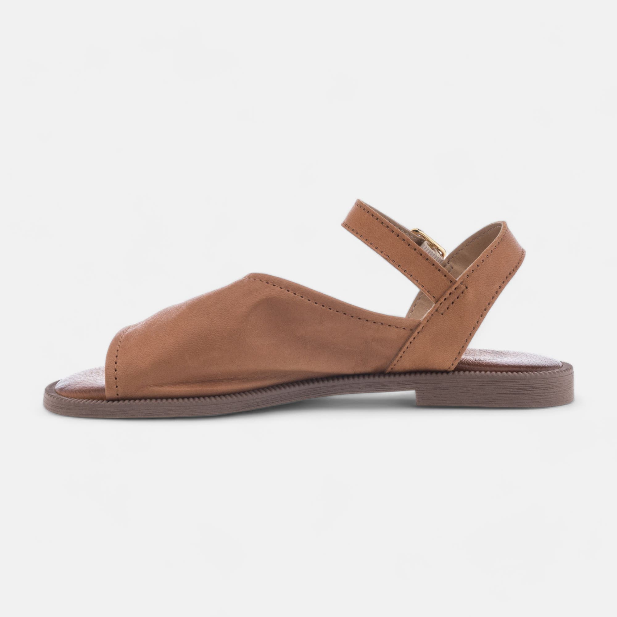 Sandales Femme en cuir cognac