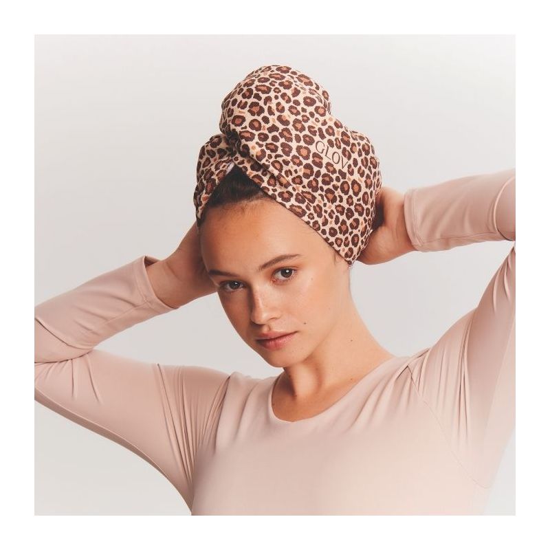 Turban ultra-absorbant pour cheveux léopard Glov